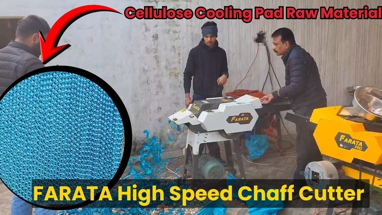 FARATA High Speed Chaff Cutter | Cellulose Cooling Pad Raw Material