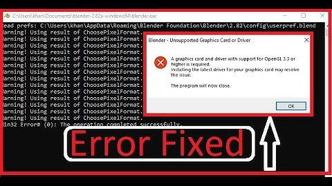 blender Error: A graphics card with support for openGl 3.3 or higher is required