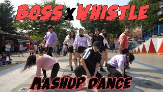 [k-pop in public] nct u & blackpink - boss x whistle mashup dance
cover / 보욤 휘휜랜 매시업 안무 with the j