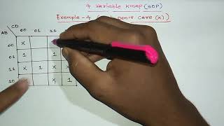 4 variable K-MAP | Example -3 | Telugu