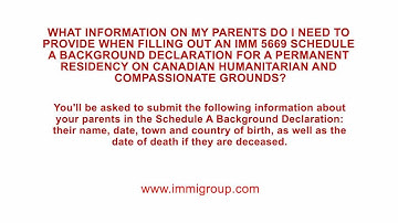 What information on my parents do I need to provide when filling out an IMM 5669?
