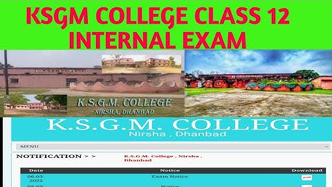 KSGM COLLEGE NIRSHA DHANBAD || BBMKU UNIVERSITY|| NOTICE|| PRACTICAL EXAM