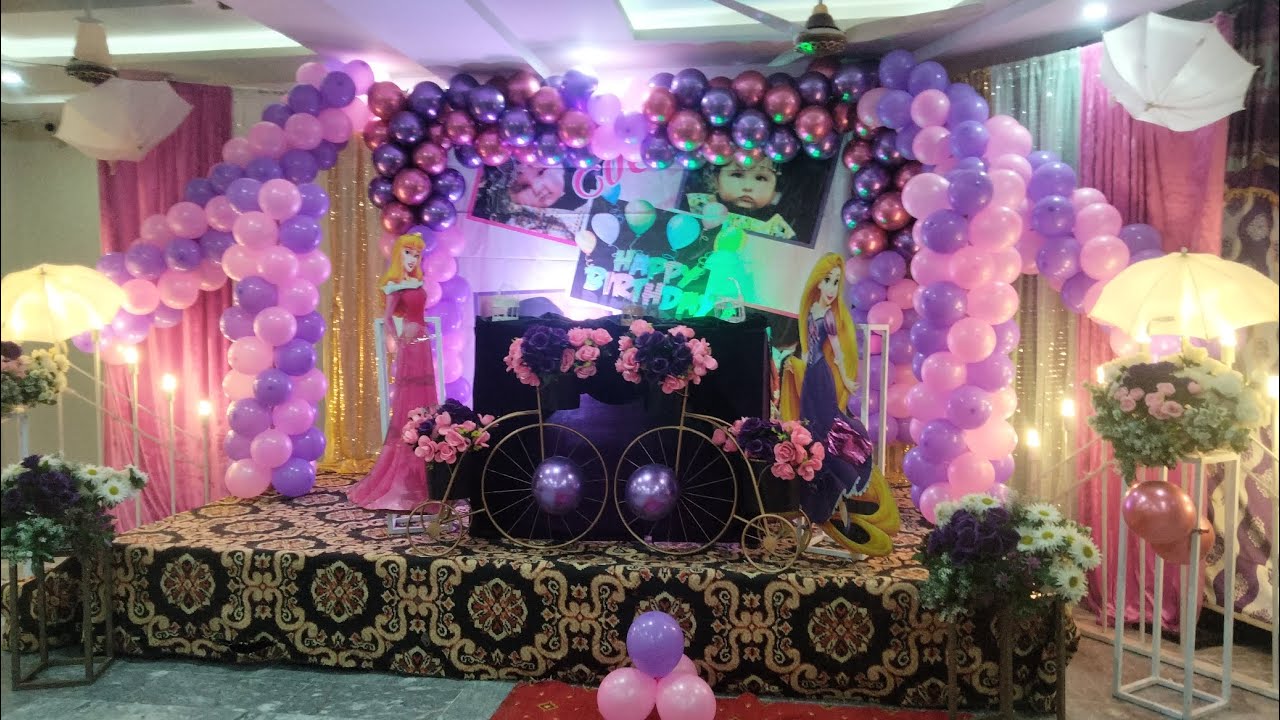Birthday Arangmant Setup in Hall_Birthday ki Decoration kesy ki Jati he