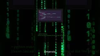 Matrix rain effect in your terminal. 8 lines of Python. 🔥 #shorts