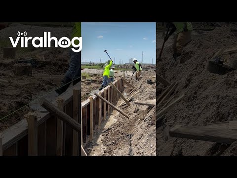 Swinging Sledgehammer Hits Wrong Pole || ViralHog