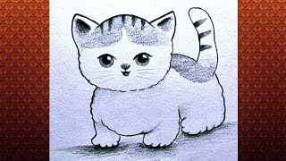 Cómo dibujar un lindo gato/ Aprende a dibujar animales paso a paso