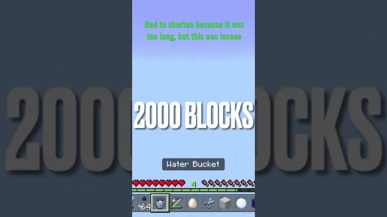 Insane  mlg 2000 block clutch in minecraft