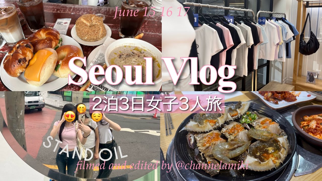 【韓国Vlog】女子3人で爆食＆美容旅🇰🇷✨2泊3日ソウルが大優勝！｜漢南洞カンジャンケジャン/狎鴎亭/聖水カフェ｜한글자막｜Part1