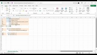 Microsoft Excel Minimum Sample Size to Estimate Proportion