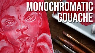 How to Get Better at Gouache - A Monochromatic Gouache Study