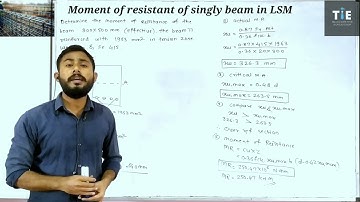 Moment of Resistance of singly reinforced Beam in LSM |RCC beam| TIE Academy | Prof. Ganesh Mahalle