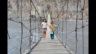 Hussaini Suspension Bridge At Gojal, Hunza