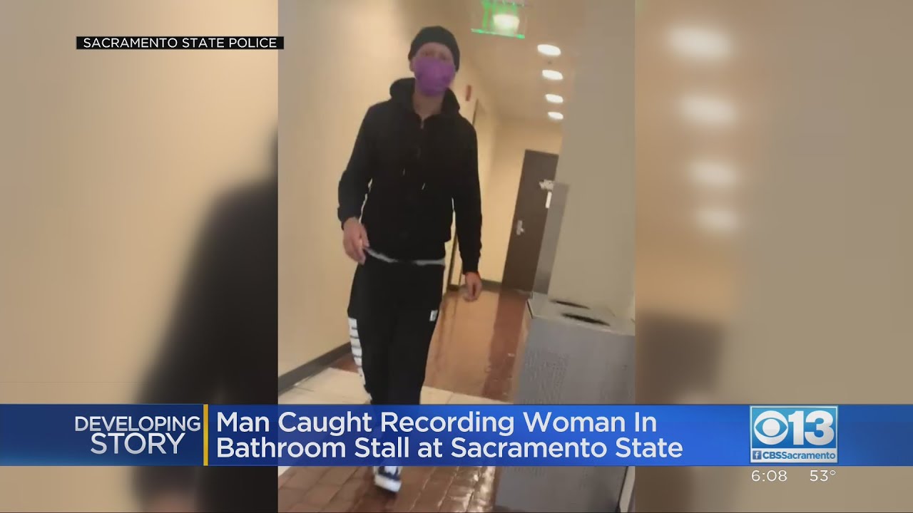 Man caught recording woman in Sac State bathroom stall - YouTube