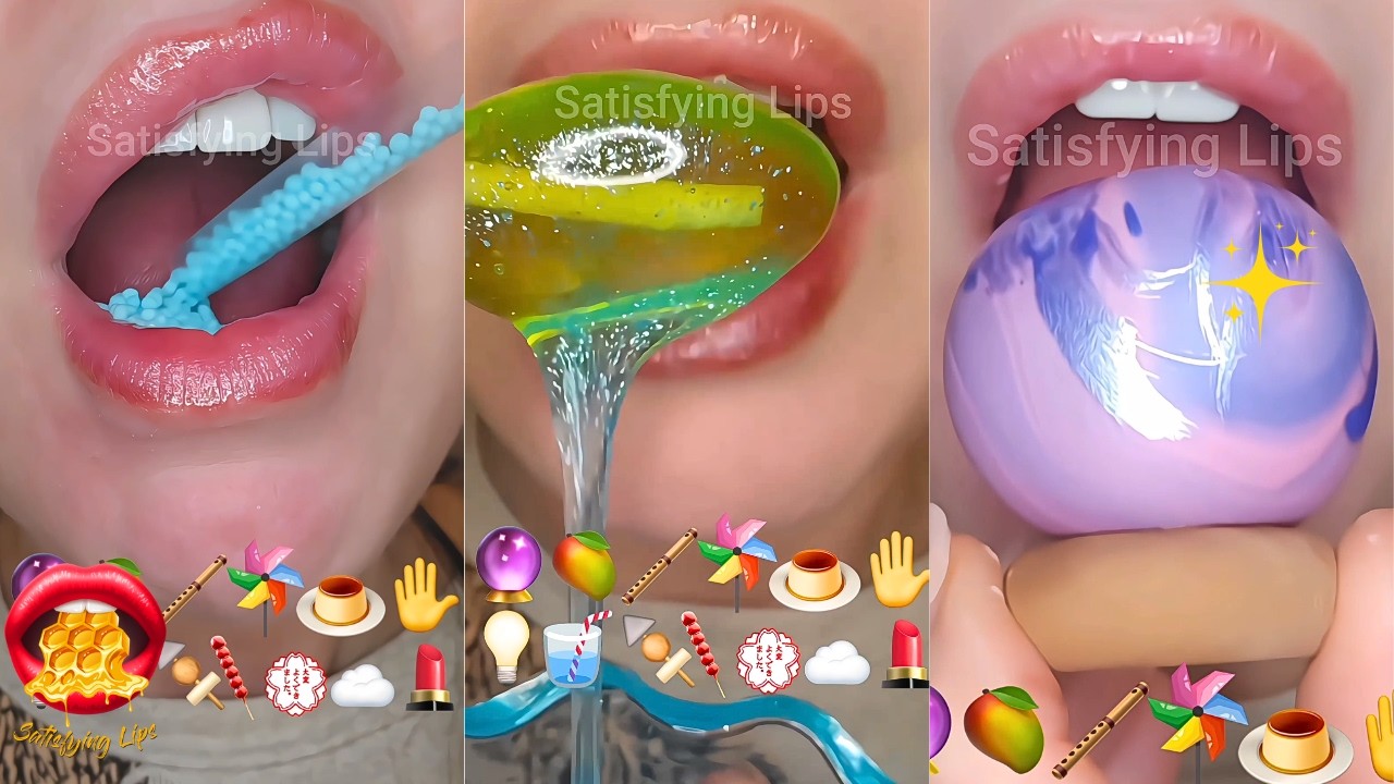 Satisfying ASMR Eating Emoji Food Compilation Mukbang - YouTube