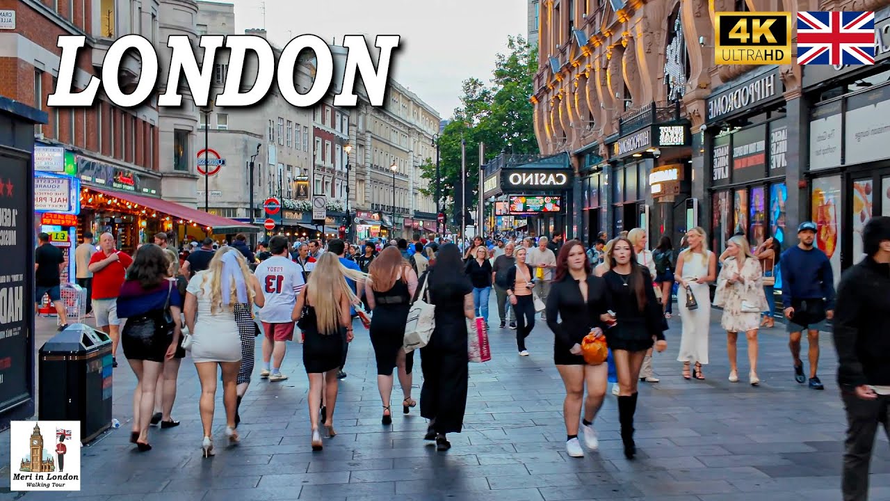 Amazing Saturday Night Walking Tour in Central London | 4K HDR