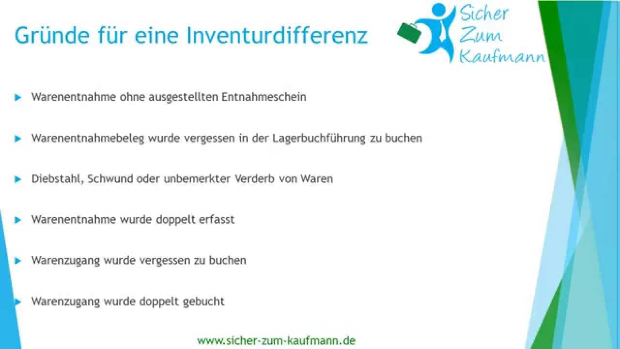 New Gründe für Inventurdifferenzen