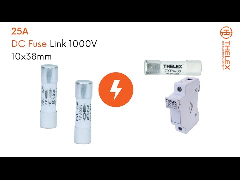 25A DC Fuse Link 1000Vdc 10x38mm - THELEX DC Fuse link 25A
