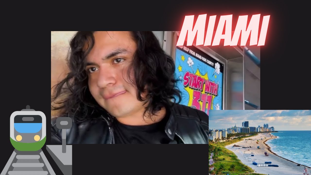 MIAMI AIRPORT TO BRICKELL IN TRAIN - this train takes a long time! OSCARN NIMOY HOT MODEL! 😍👑😍😍