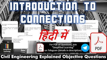 Introduction to Connections [हिंदी में ] | Design of Steel Structures | Explained MCQs | [with PDF]