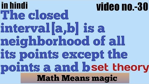 The closed interval [a,b] is nbd of all its points except the point a and B:set theory: Video no.-30