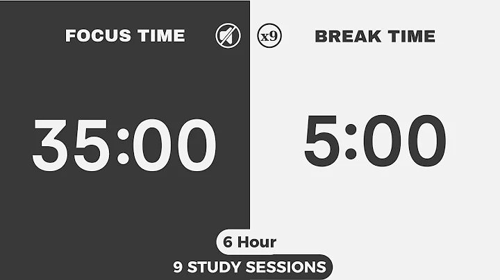 6-Hour 35/5 Pomodoro Timer | No Music | Deep Focus Study & Work | Silent ADHD Countdown