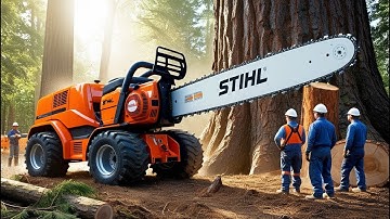 Amazing Most Big Chainsaw Cutting Tree Machines !! Fastest Automatic Firewood Processing Machine #34