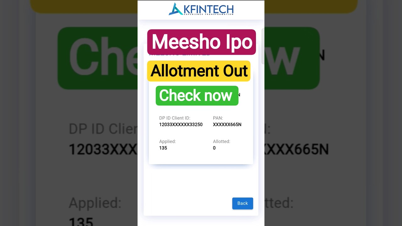 Meesho ipo allotment out check Now ! 