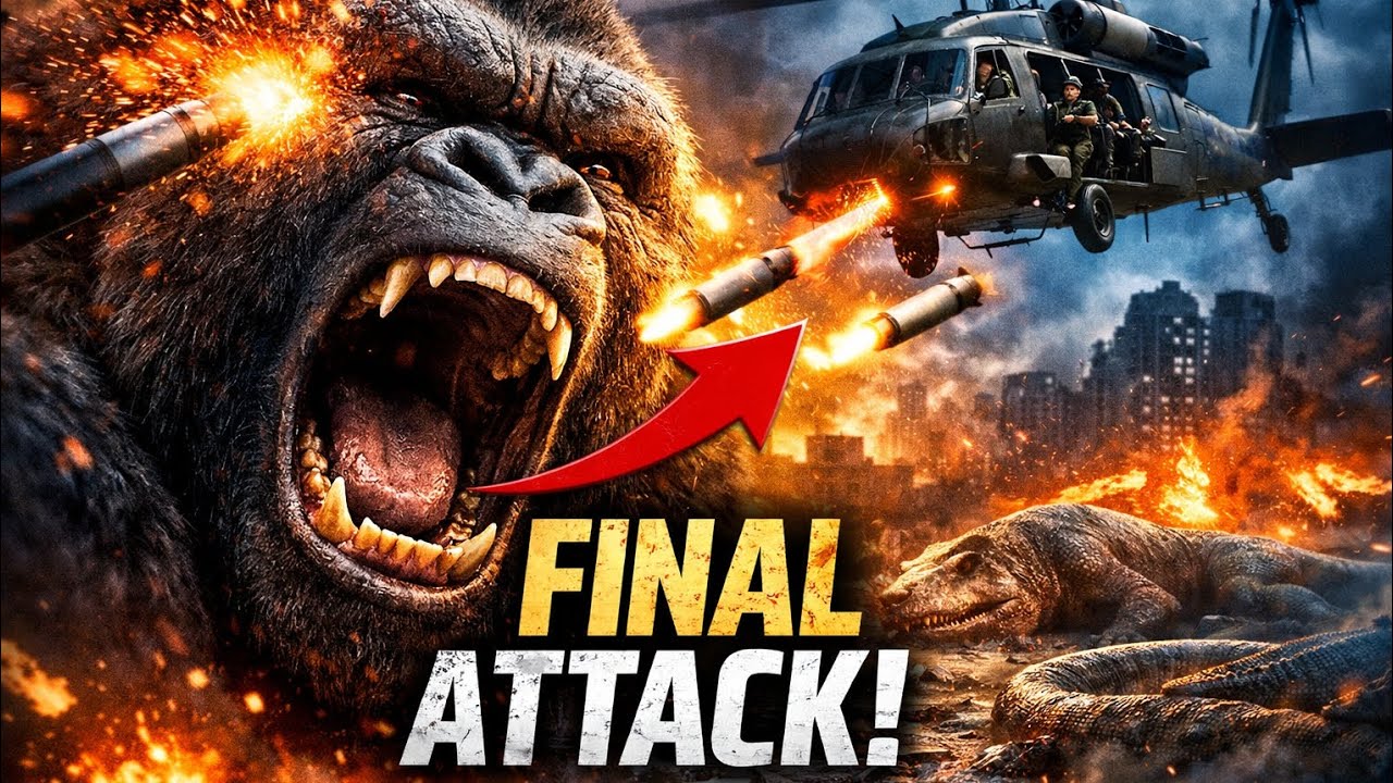 King Kong vs Army | Helicopter Missile Attack | Monster City Destruction 