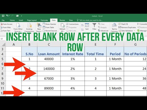 How To Insert Blank Row After Every Data Row In already created data In ...