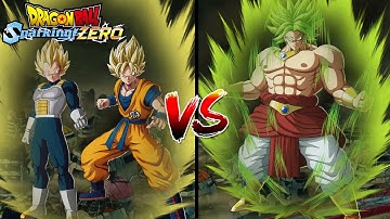 (CPU VS CPU) Super Saiyan Goku & Vegeta vs Legendary Super Saiyan Broly | Dragon ball Sparking-Zero!
