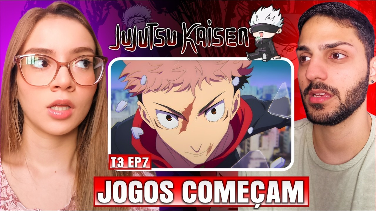 (ITADORI VS HOMEM HELICÓPTERO🤔) Professora de Geografia ASSISTE JUJUTSU KAISEN｜EP 7 DA 3ª TEMP｜REACT