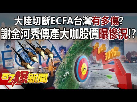 大陸切斷ECFA台灣有多傷？ 謝金河秀數據傳產大咖股價曝慘況！？ - 黃暐瀚 黃揚明 鍾小平 張禹宣 徐俊相《57爆新聞》網路獨播版-2200 2023.08.25