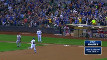 CIN@MIL: Thames crushes a three-run homer to center