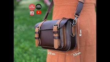 Making a Leather Shoulder Bag, PDF Pattern, by #vikingsleatherdesign