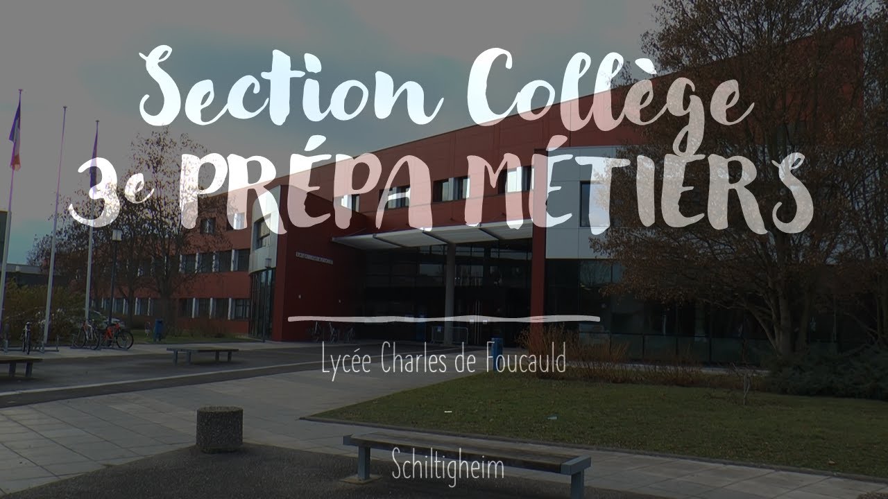 Lycée Charles de Foucauld (Schiltigheim) : Section collège : 3e PRÉPA MÉTIERS.