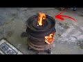 وداعا لبرد الشتاء - امتلك دفاية حطب بدون كهرباء Homemade wood burning Rocket stove