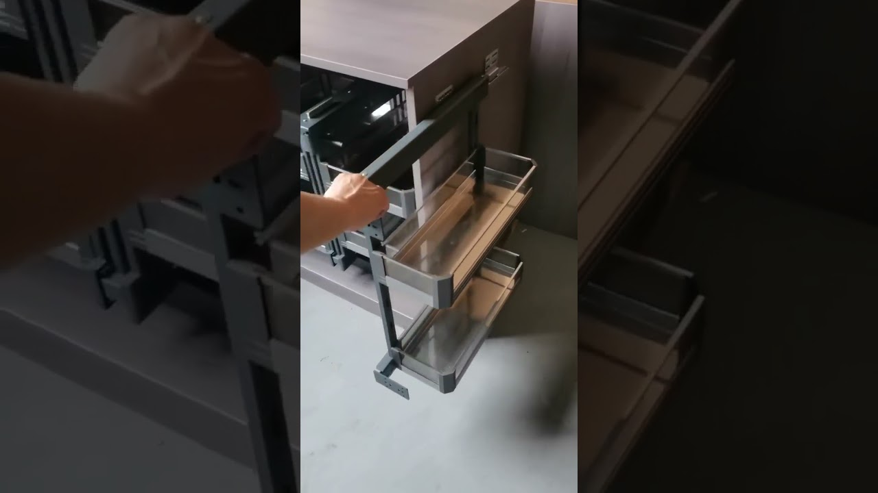 glass side pull out basket