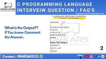 C Programming Language Interview Q&A about Operators in Telugu | C Language Institutes in Guntur