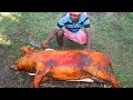 100kg pork recipe super lunch in the middle of the village cooking  by village man