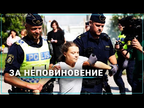 Грету Тунберг силой уволокли с климатической акции протеста