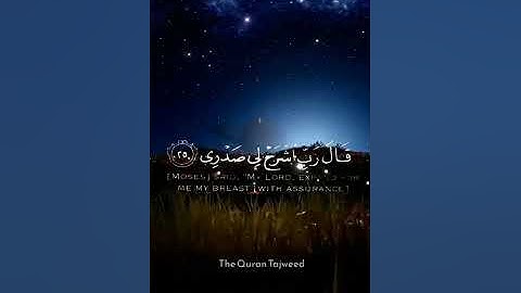 سورة طه) ٢٥-٢٨(قَالَ رَبِّ ٱشْرَحْ لِى صَدْرِ) ىتلاوة مؤثرة للقلب بصوت لا يصدق Surah Taha (25-28)