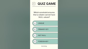 Which SQL Constraint Disallows NULL Values? | SQL MCQ Explained #Shorts #coding #sqlquiz