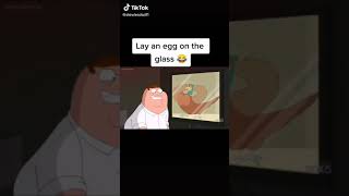 Peter Griffin watches a chicken lay a egg (family guy)