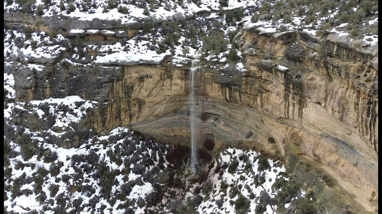 Waterfalls and Snow fields - Colorado 4k Drone Footage