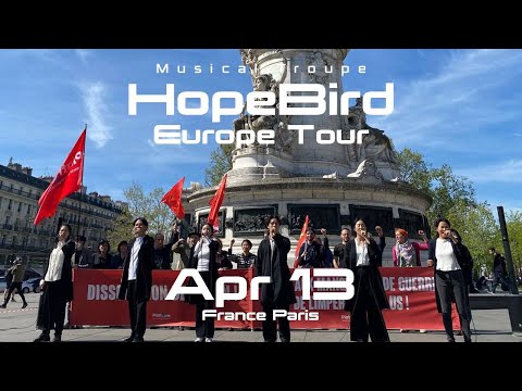 HopeBird Europe Tour April 13 Paris Republic Square #musical #busking #freepalestine