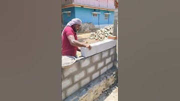 Solid block construction 👍 #shorts #shortsfeed #bricklaying #brick #satisfying #skills