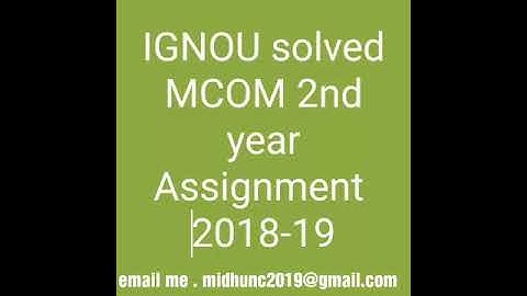 IGNOU solved assignment 2018-19