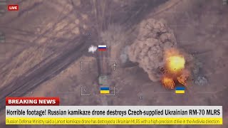 Horrible footage (May 21) Russian kamikaze drone destroys Czech supplied Ukrainian RM-70 MLRS