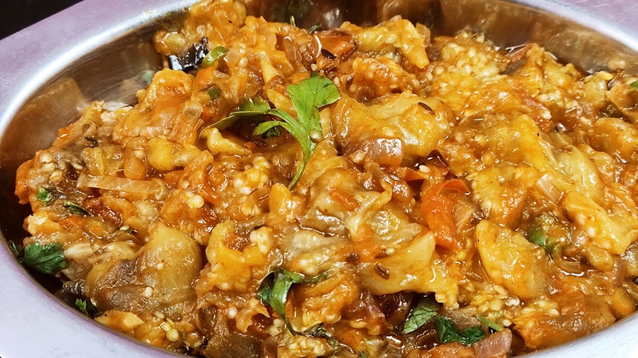 Baingan Bharta/ Brinjal Chutney Side Dish For Chapati
