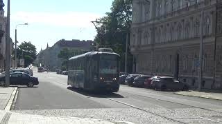 Tramvaj Pragoimex VarioLF.E ev.č 243 v Olomouci 13.8.2023